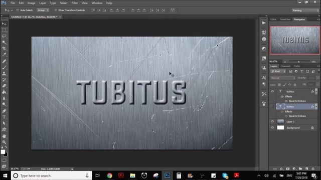 How to do embossed 3D letters with texture in Adobe Photoshop (tutorial) смотреть онлайн