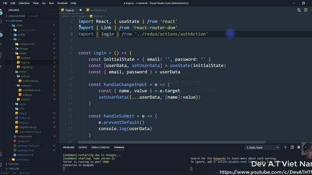 MERN Stack Build a Social Media App #03 Redux & Login смотреть онлайн
