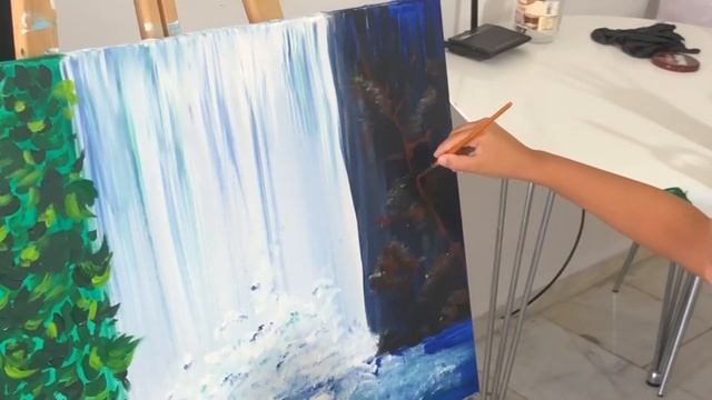 How to draw a waterfall / Как нарисовать водопад смотреть онлайн