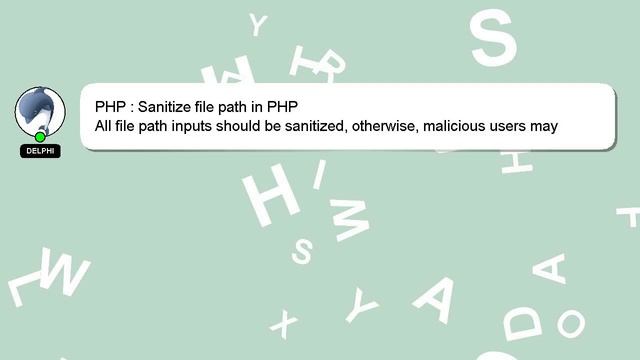 PHP : Sanitize file path in PHP смотреть онлайн