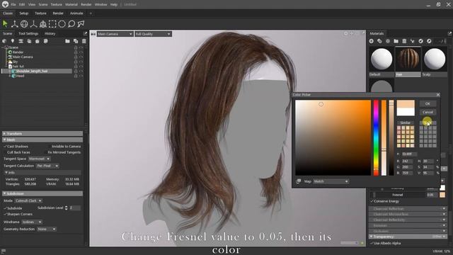 How To Create Realistic Hair Shader In Marmoset Toolbag 4.