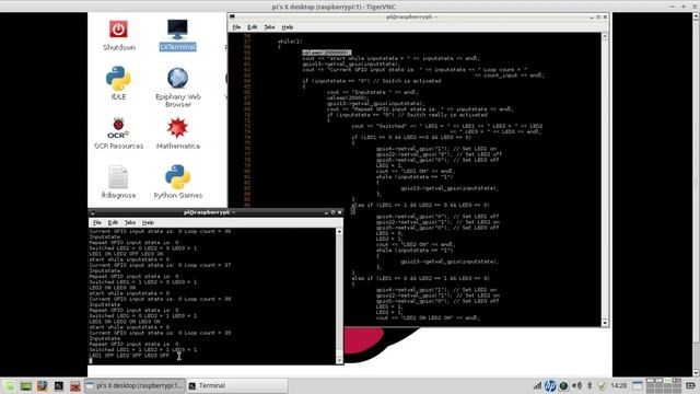 RaspberryPi: screencast 3-bits binary counter using C++ #3 смотреть онлайн