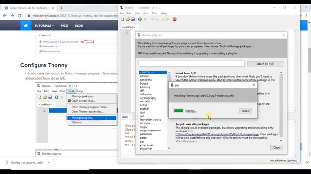 Setup Thonny ide for Raspberry Pi Pico RP2040 смотреть онлайн
