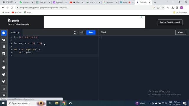 Easiest way to find Second Largest Number in Python | List Program смотреть онлайн