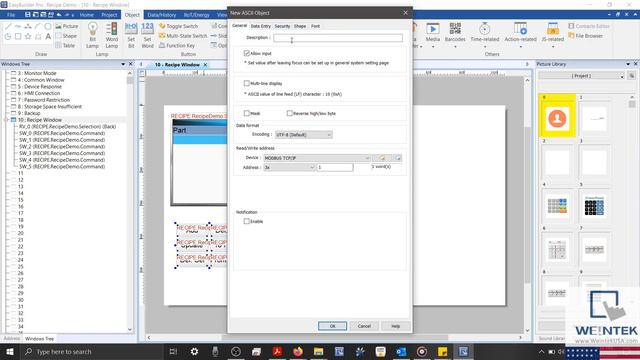 Recipe Database Basics in EasyBuilder Pro - Weintek EBPro development software смотреть онлайн