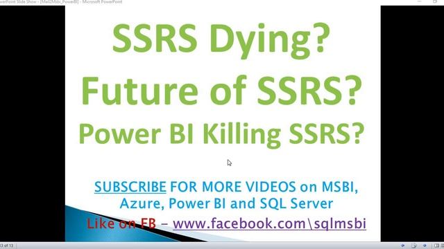 SSRS Dying | future of ssrs | power bi killing ssrs смотреть онлайн