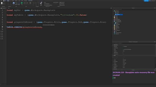 Tables (table.remove / table.insert) - Beginner Roblox Scripting #17 смотреть онлайн