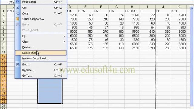 File and Edit Menu Options in MS Excel (MS Office 2003 in Telugu) смотреть онлайн