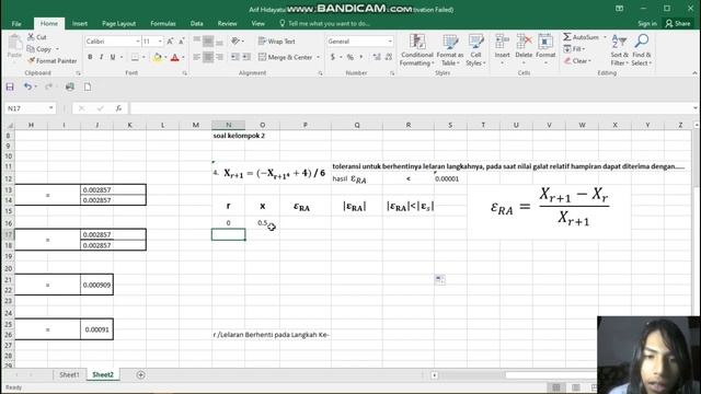 Pencarian nilai kesalahan/error dalam perhitungan numerik (galat) menggunakan microsoft Excel смотреть онлайн