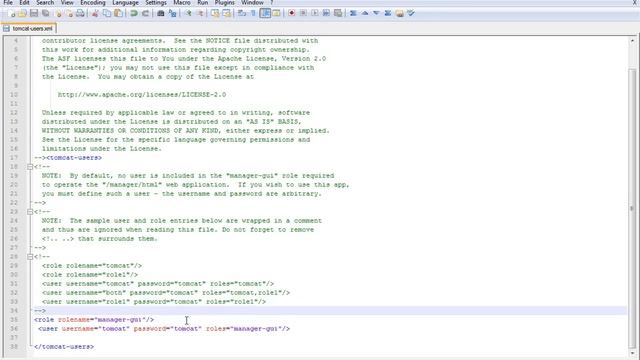 Setting Tomcat manager role to login into GUI смотреть онлайн