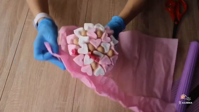 Мини букет из маршмеллоу за 10 минут своими руками. Как собрать букет из маршмеллоу? смотреть онлайн