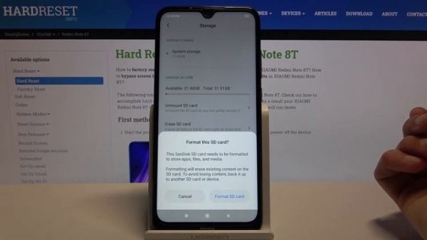 How to Format SD Card XIAOMI Redmi Note 8T – Delete External Memory