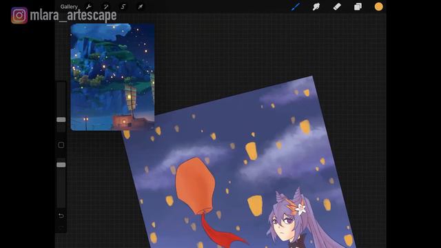 How to paint STUNNING backgrounds | Keqing Genshin Impact FanArt смотреть онлайн
