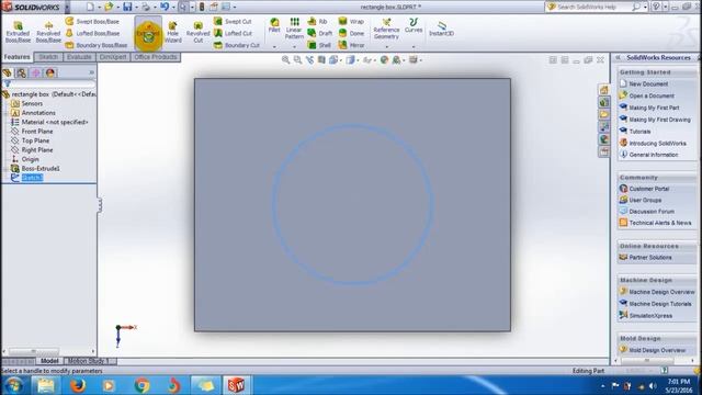 Learn SolidWorks Extrude Cut Tutorial |SolidWorks Video Tutorials for Beginners смотреть онлайн