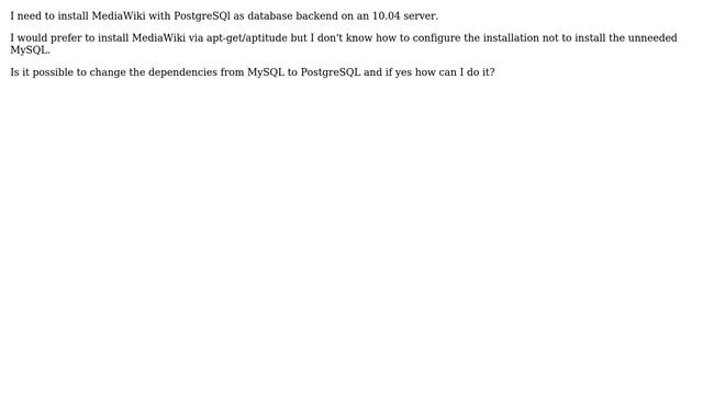 Ubuntu: Install MediaWiki with PostgreSQL instead of MySQL смотреть онлайн