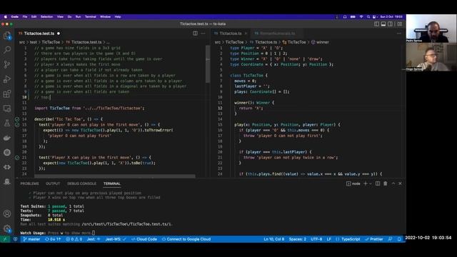 TS Kata Session 9 Tic Tac Toe pt5 смотреть онлайн