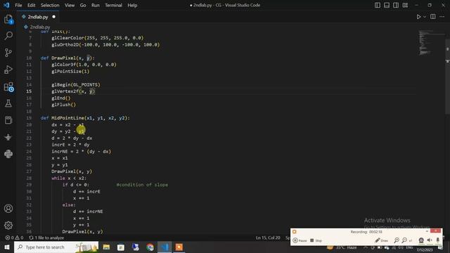 Draw Line In OpenGL Using Mid Point Algorithm смотреть онлайн