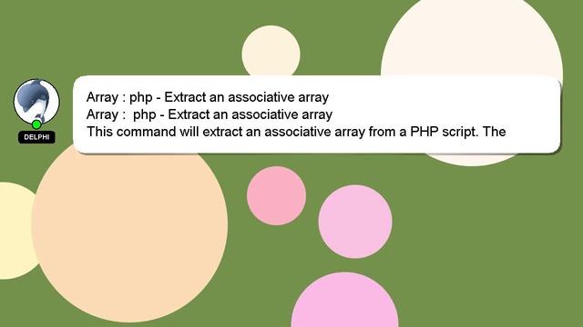 Array : php - Extract an associative array смотреть онлайн