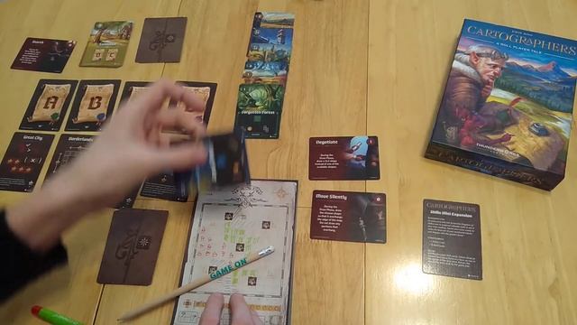 Cartographers - final Skills mini expansion cards solo playthrough 3 plus review * Amass Games * смотреть онлайн