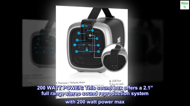 Pyle Wireless Portable Bluetooth Speaker - 200 Watt Power Rugged Compact Audio Stereo System - смотреть онлайн