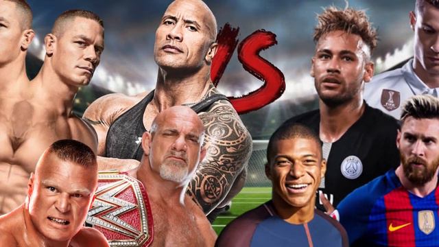 John Cena, Dwayne Johnson, Bill Goldberg, Brock Lesnar VS Ronaldo, Messi, Neymar, Mbappe🔥💪 смотреть онлайн
