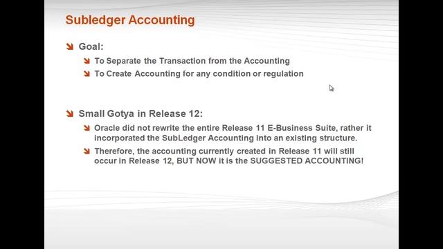 Sub Ledger Accounting - Oracle R12 Features : Oracle Tutorials смотреть онлайн