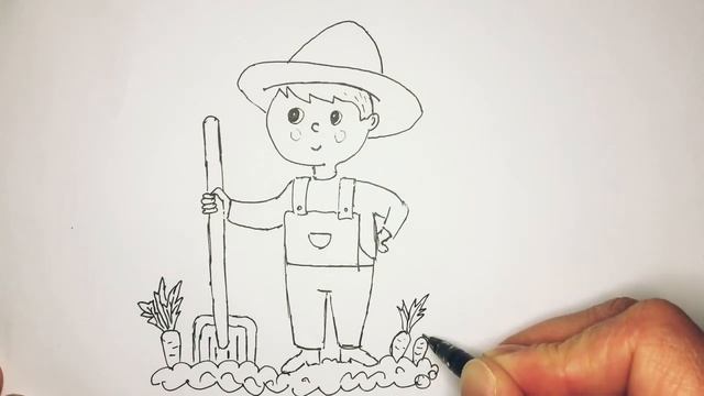 Как нарисовать фермера - How to draw a farmer смотреть онлайн