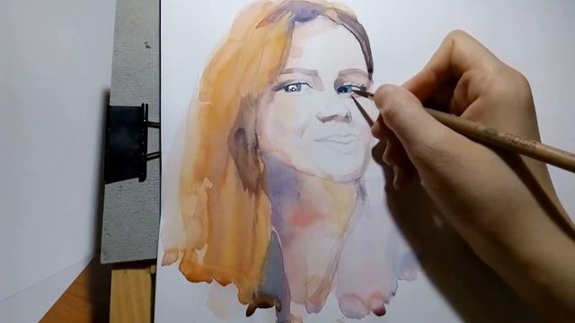 Portrait of a girl watercolor / Портрет девушки акварелью смотреть онлайн