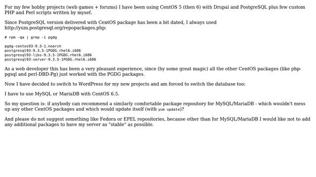 How to update MySQL with CentOS 6 in most unintrusive way - in regard to perl and PHP packages? смотреть онлайн