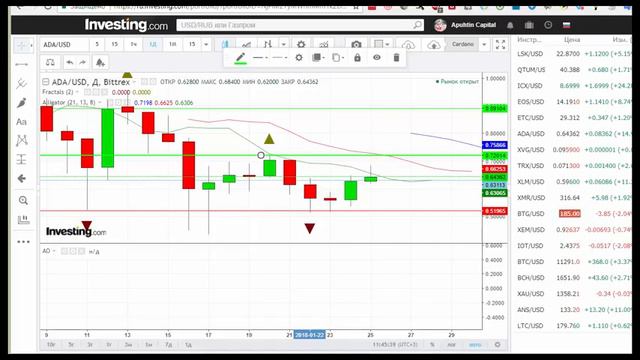 ADA/USD — Cardano прогноз цены / график цены на 25.01.2018 / 25 января 2018 года смотреть онлайн