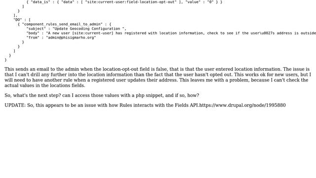 Drupal: How to use user profile fields location fields in a rules component? смотреть онлайн
