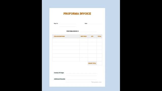 Simple Proforma Invoice Template смотреть онлайн
