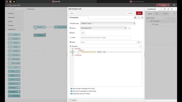 Node-Red: Dashboard Template Numeric смотреть онлайн