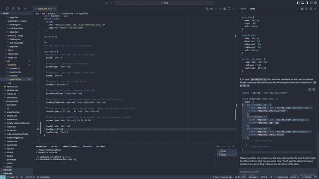 Asking help to AI to add my lastfm stats to my graphql api and nextjs codebase and adding charts to смотреть онлайн