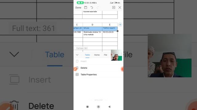 WPS OFFICE DASTURIDA JADVAL YARATISH VA FORMATLASH смотреть онлайн