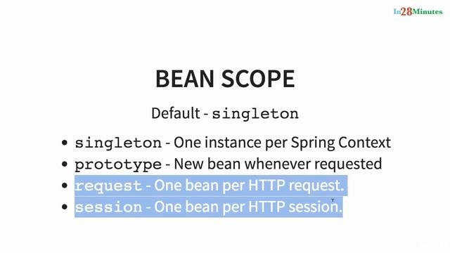 Spring framework Tutorial (035 Step 14 Scope of a Bean Prototype and Singleton) смотреть онлайн