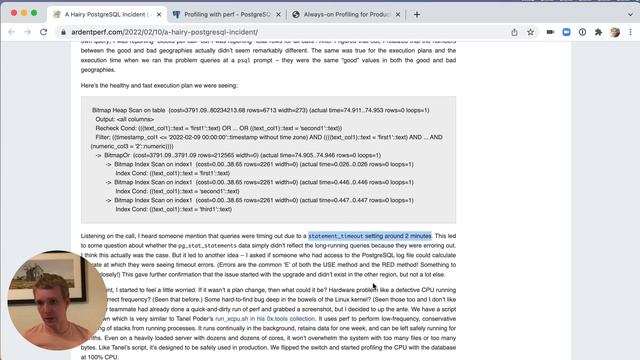 5mins of Postgres E5: Debugging a 100% CPU utilization spike with Postgres EXPLAIN and perf смотреть онлайн