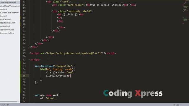 Vue.js Bangla Tutorial | VueJS Custom Directive | Part 23 | Coding Xpress смотреть онлайн