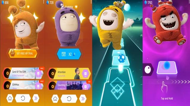 Tiles Hop EDM Rush! | Four Oddbods Fight