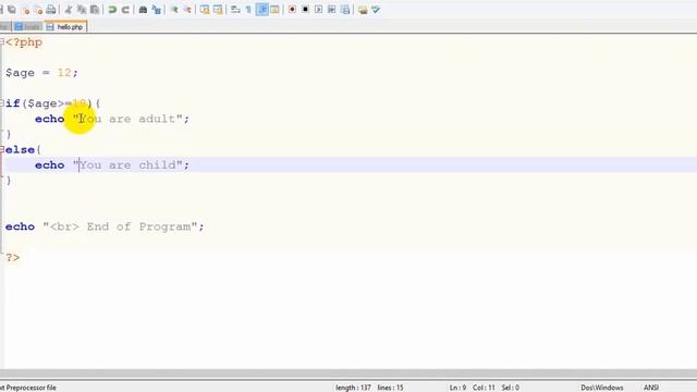 PHP 10 If Else Part 2 смотреть онлайн