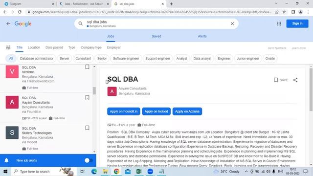 SQL DBA JOB OPENINGS FOR Accenture, CGI, Verifone, Skillety Technologies смотреть онлайн