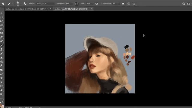 Speedpaint (photoshop) одной кистью. смотреть онлайн