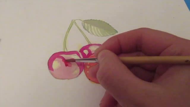 Уроки рисования для начинающих. Как нарисовать ВИШНИ акварелью смотреть онлайн