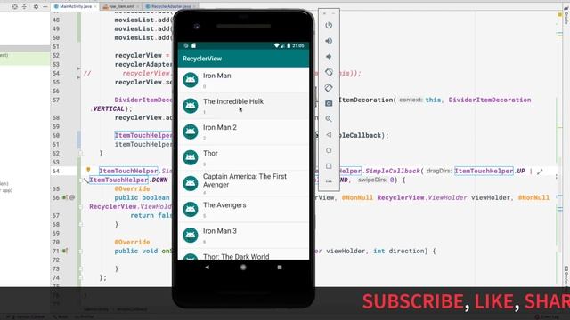 Drag and drop Reorder in Recycler View | Android смотреть онлайн