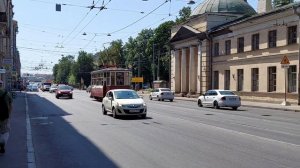 Ретро трамвай МС-2 на улице Академика Лебедева
