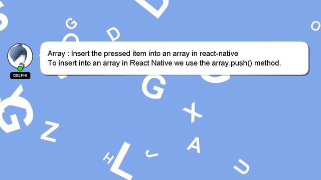 Array : Insert the pressed item into an array in react-native смотреть онлайн