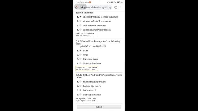 PYTHON PROGRAMMING || QUIZ-3 ANSWERS || (KNC-402) || (PRUTOR) (100% CORRECT ANSWERS WITH REASONS) ✌ смотреть онлайн