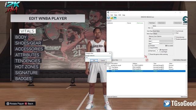 Cyber Face changing tool - updated CE table (NBA 2K23 PC modding) смотреть онлайн