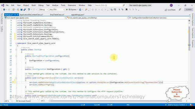 ASP.NET Core 3.0 Razor Pages Ajax JQuery 3.4.1 Live Search Filter