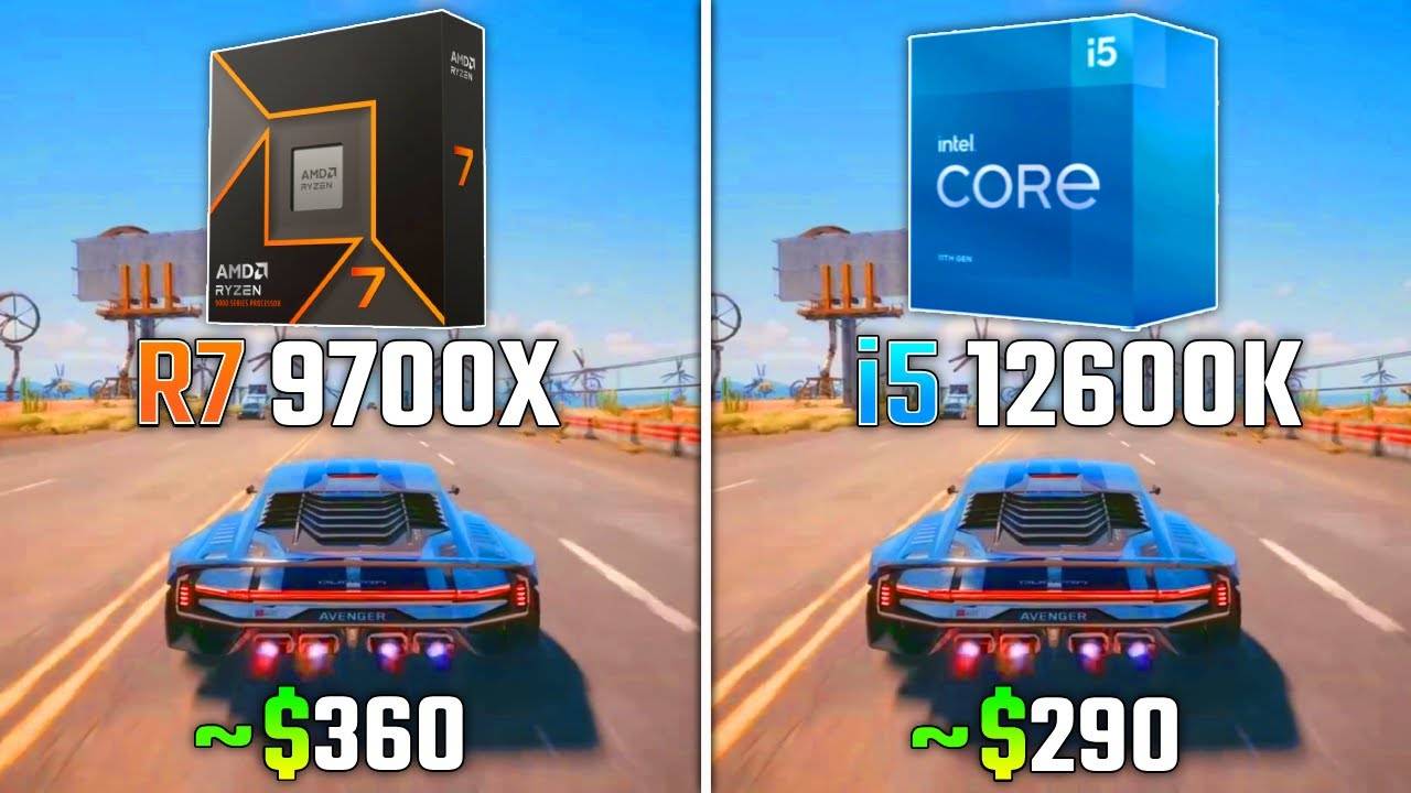 Ryzen 7 9700X - Intel I5-12600K | RTX 3090 Ti  | 6 игр | 2160p (4K)